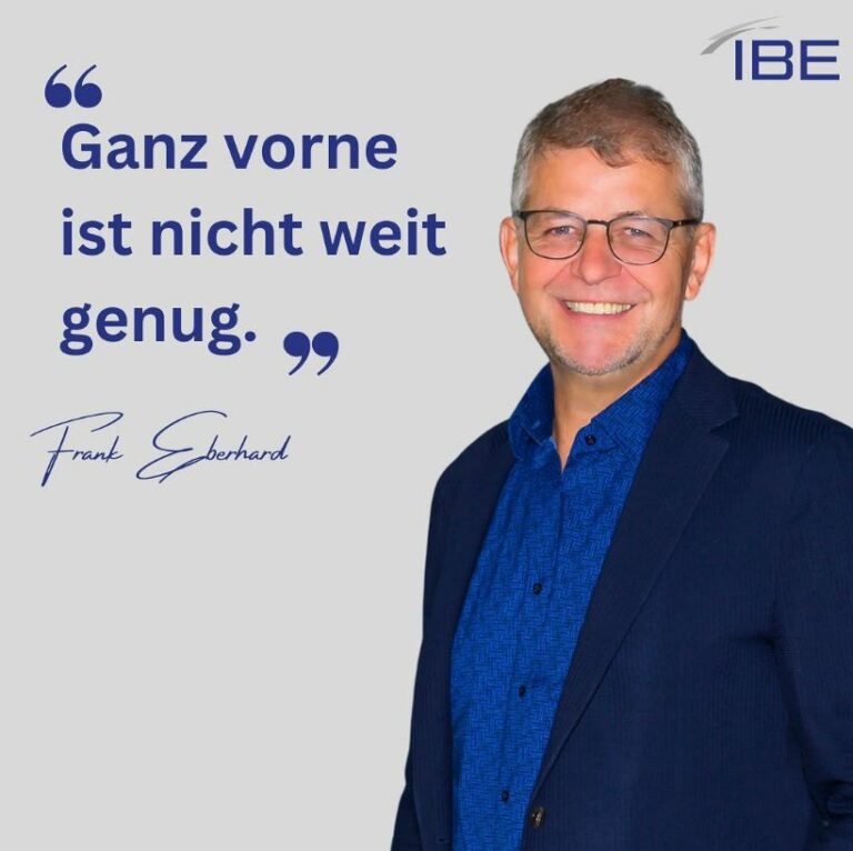 Zitat Eberhard: Ganz vorne ist nicht weit genug"